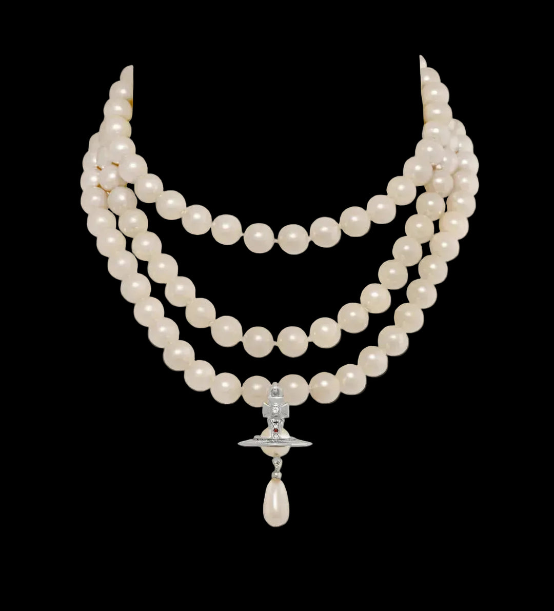 Vivienne Westwood Three Row Pearl Drop Choker