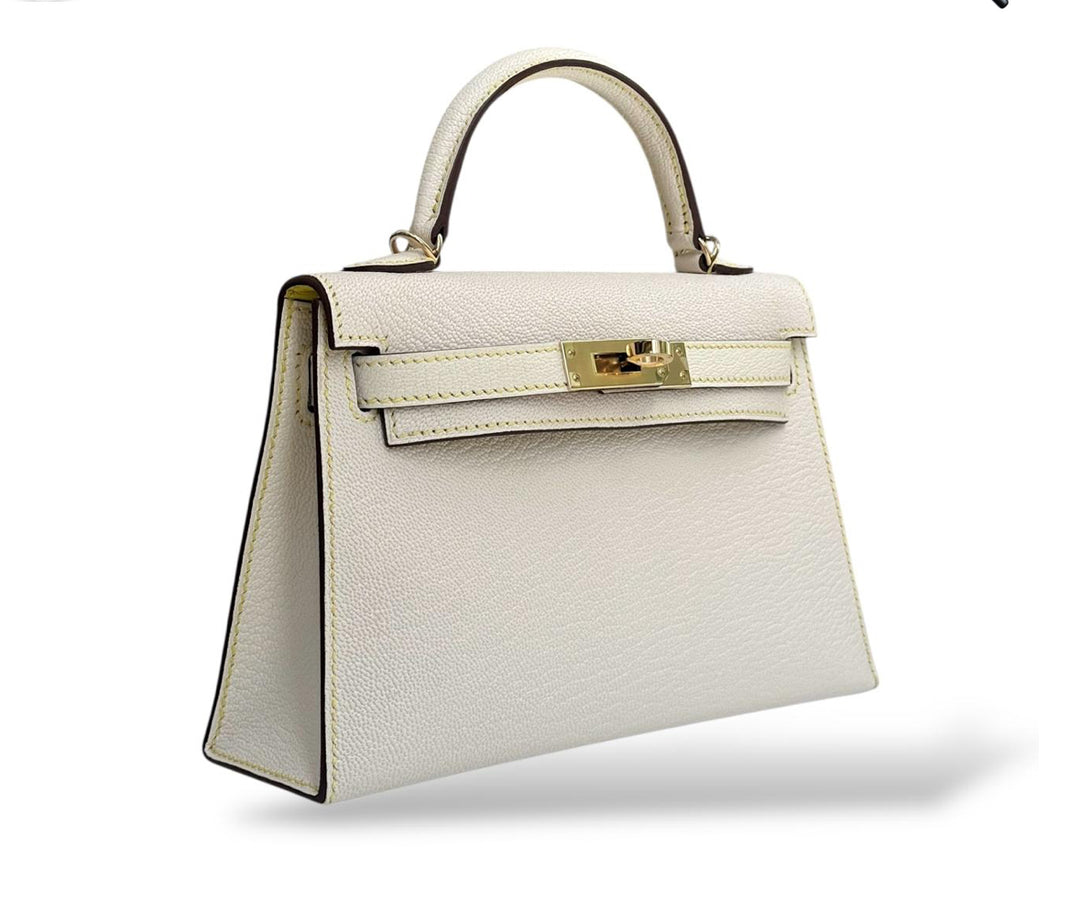 Hermes Kelly Mini SO Nata/Lime Chevre