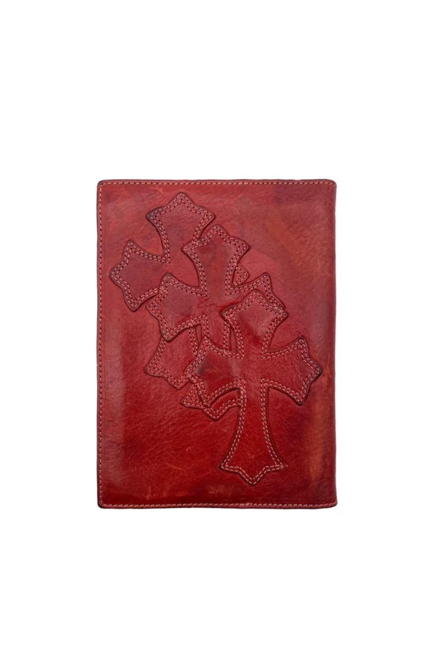 Chrome Hearts  Triple Cross Leather Patch Passport Holder