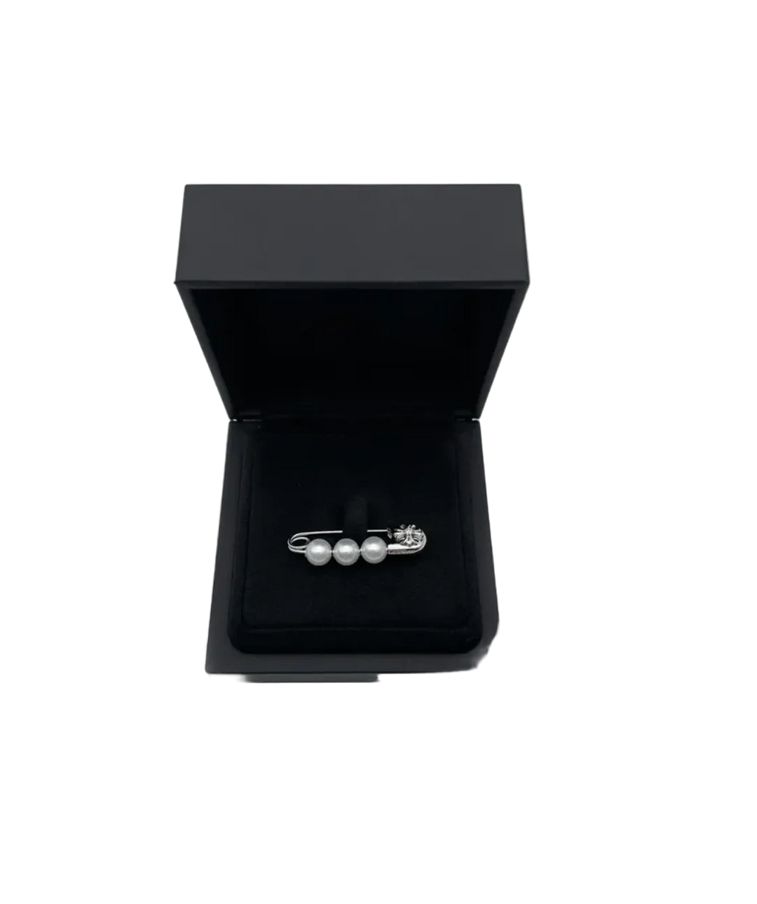 Chrome Hearts  Mikimoto 18K White Gold Diamond Pearl Safety Pin