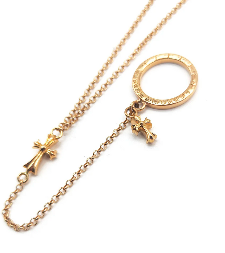 Chrome Hearts  22K Gold Babyfat Bracelet Chain With NTFL Ring