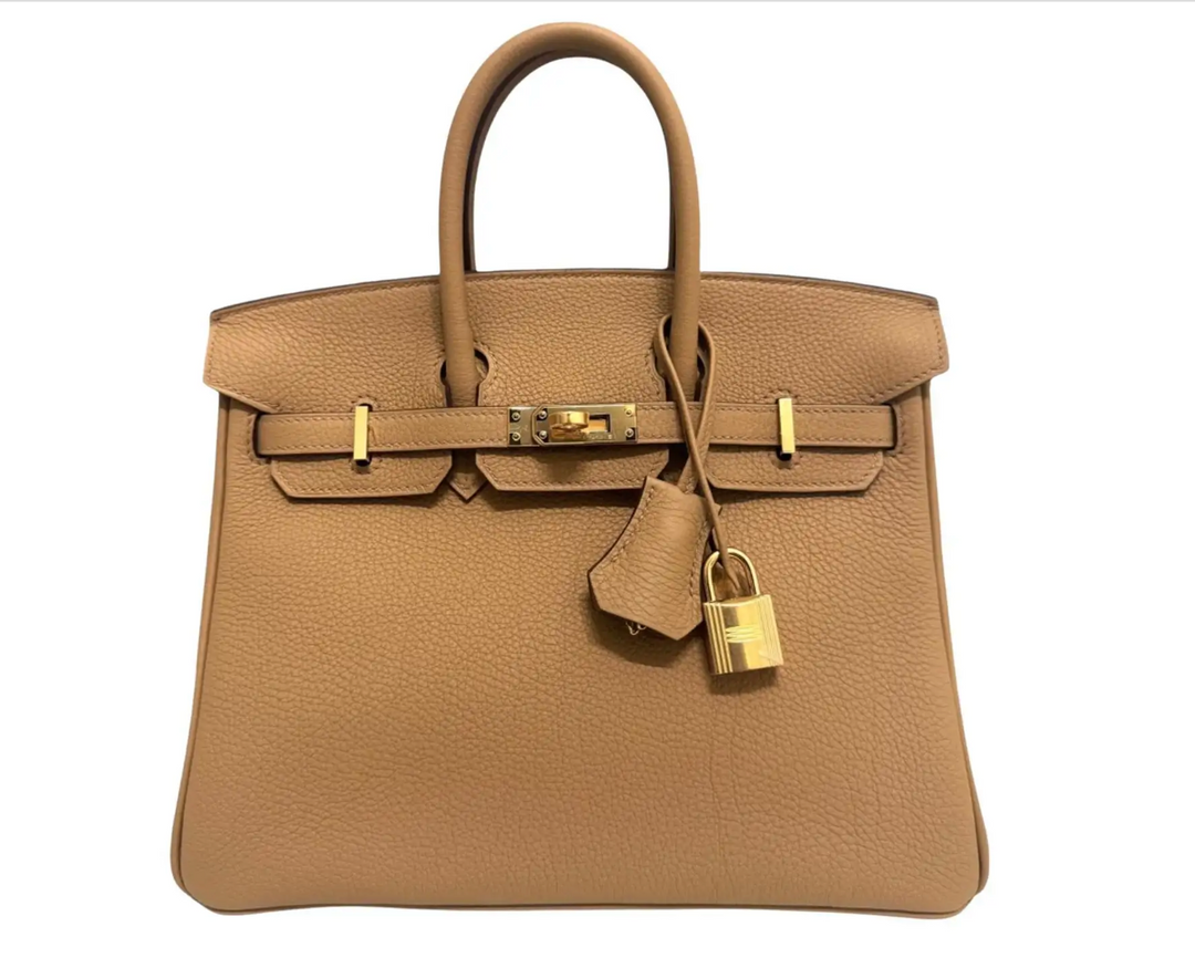 Hermes Birkin 25 Biscuit Togo Leather With Gold Hardware Handbag