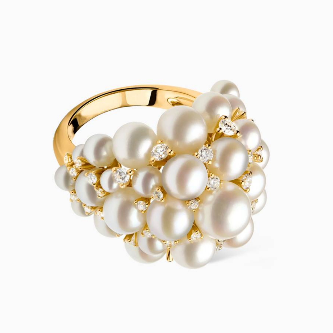 Bahar Freshwater Cluster Ring in 18kt Gold