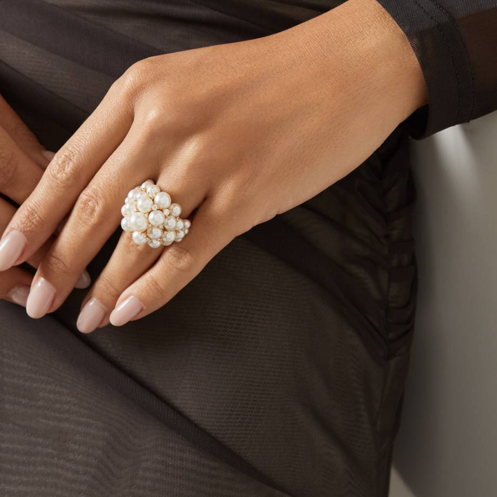 Bahar Freshwater Cluster Ring in 18kt Gold