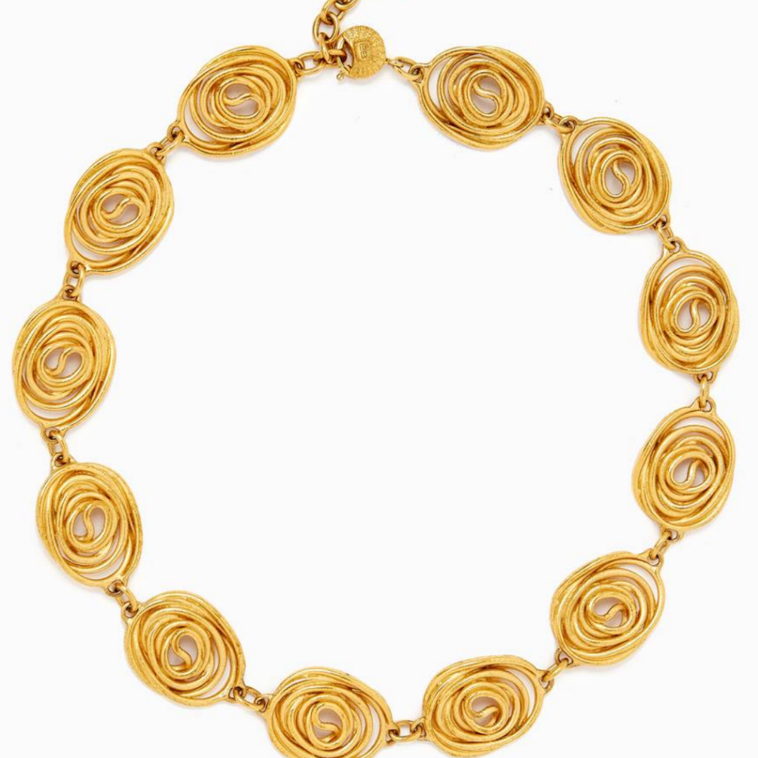 BALENCIAGA 1980s Vintage Spiral Choker Necklace