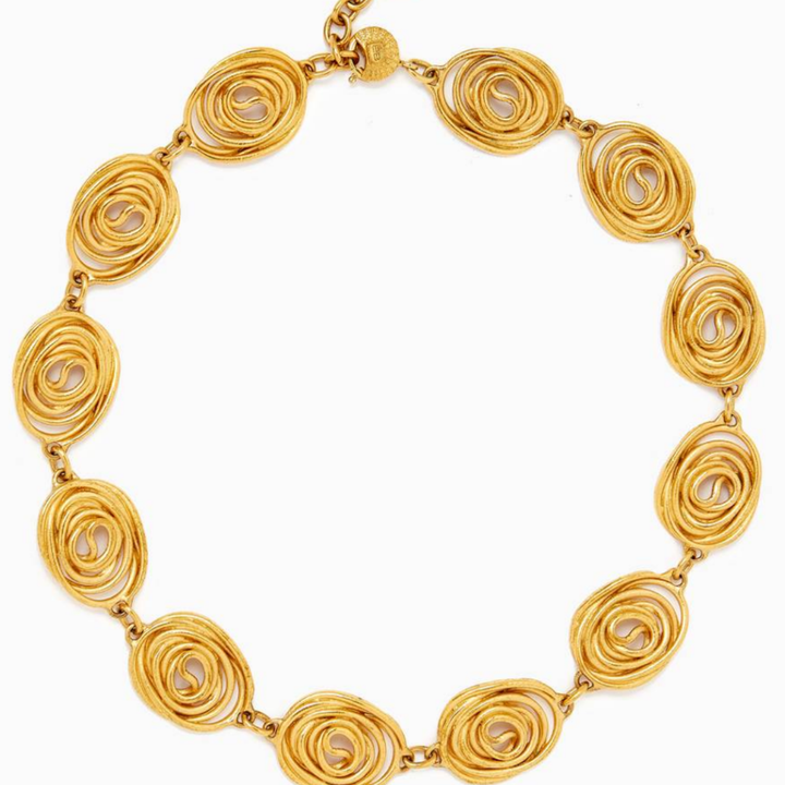 BALENCIAGA 1980s Vintage Spiral Choker Necklace