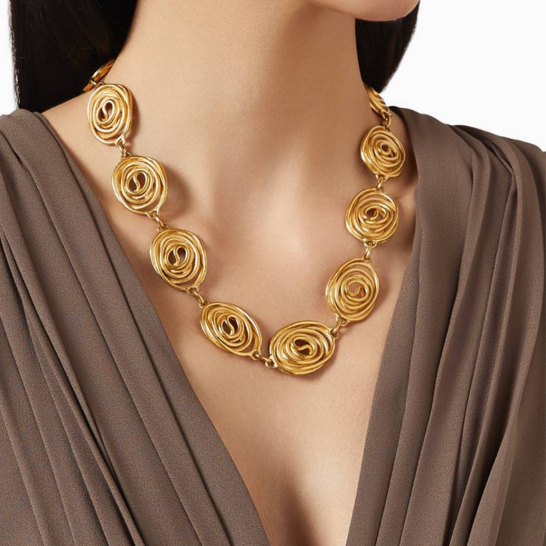 BALENCIAGA 1980s Vintage Spiral Choker Necklace